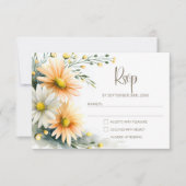 Orange and White Daisies Wedding RSVP (正面)