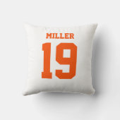 Orange and White Double-Sided Sports Jersey クッション (裏面)