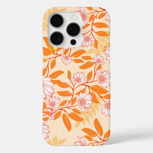 Orange and white floral pattern daisies Case-Mate iPhoneケース (裏面)