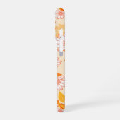 Orange and white floral pattern daisies iPhoneケース (左側面)