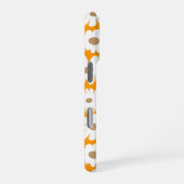 Orange and white floral pattern features daisies iPhoneケース (右側面)
