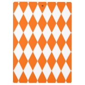 Orange and White Harlequin Diamonds Check Design クリップボード (裏面)
