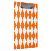 Orange and White Harlequin Diamonds Check Design クリップボード (右)