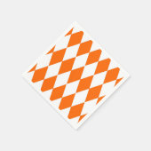 Orange and White Harlequin Diamonds Check Design  スタンダードカクテルナプキン (角)