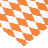 Orange and White Harlequin Diamonds Check Design  テーブルクロス (アングル)