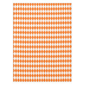 Orange and White Harlequin Diamonds Check Design  テーブルクロス (正面)