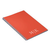 Orange and White | Modern Monogram ノートブック (右側)