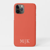 Orange and White | Modern Monogram Case-Mate iPhoneケース (裏)