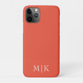 Orange and White | Modern Monogram iPhone 11 Proケース