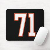Orange And White Srts Number 71 Jersey Uniform Pla マウスパッド (マウス)