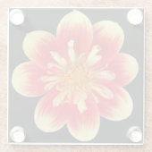 Orange and Yellow Collarette Dahlia Floral ガラスコースター (裏面)