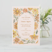 Orange and Yellow Daisies Baby Shower 招待状 (スタンド正面)
