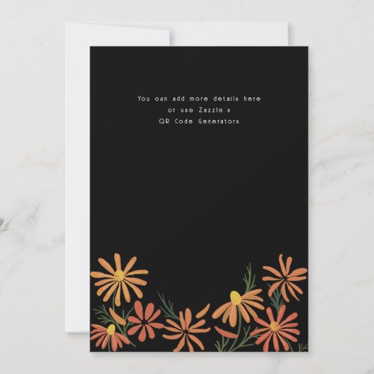 Orange and Yellow Daisies Baby Shower 招待状 (裏面)