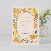 Orange and Yellow Daisies Baby Shower 箔招待状 (立ち正面)