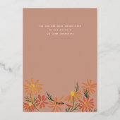 Orange and Yellow Daisies Baby Shower 箔招待状 (裏面)
