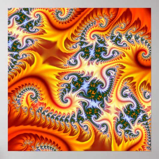 Orange and Yellow Fractal Zoom ポスター (正面)