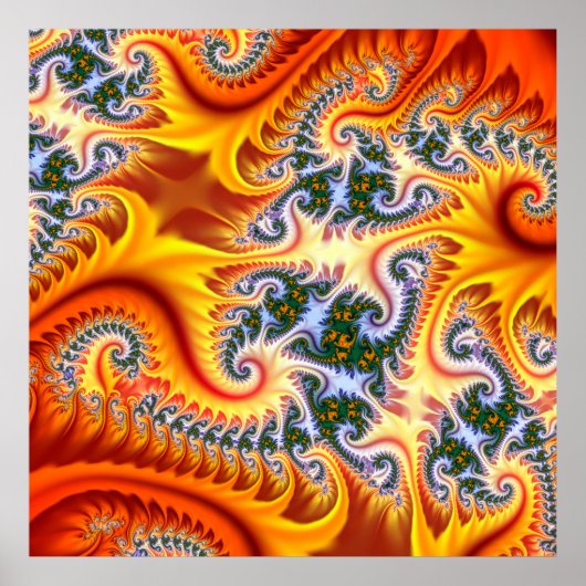 Orange and Yellow Fractal Zoom ポスター (正面)
