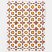 Orange and yellow mandala pattern  フリースブランケット (正面)