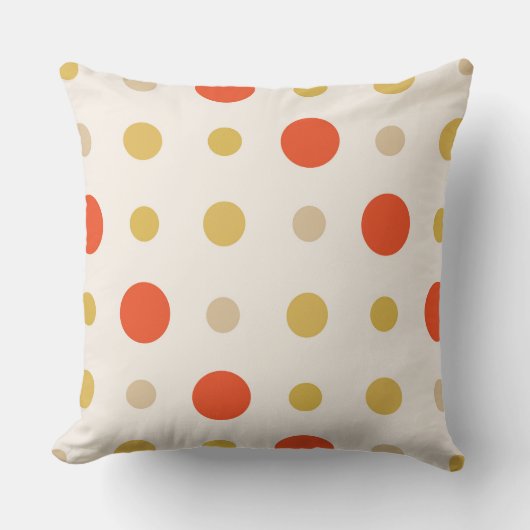 Orange and yellow polka dots クッション (正面)