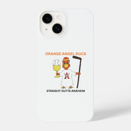 Orange Angel Duck Iphone 14 slim fit case iPhoneケース (裏面)