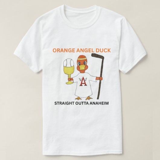 ORANGE ANGEL DUCK Men's Basic T-Shirt Tシャツ (デザイン正面)