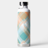 ORANGE & AQUA EASTER PLAID PATTERN ウォーターボトル (右面)
