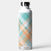 ORANGE & AQUA EASTER PLAID PATTERN ウォーターボトル (左面)