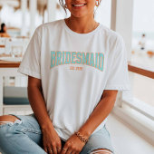 Orange + Aqua Faux Glitter BRIDESMAID Bachelorette Tシャツ