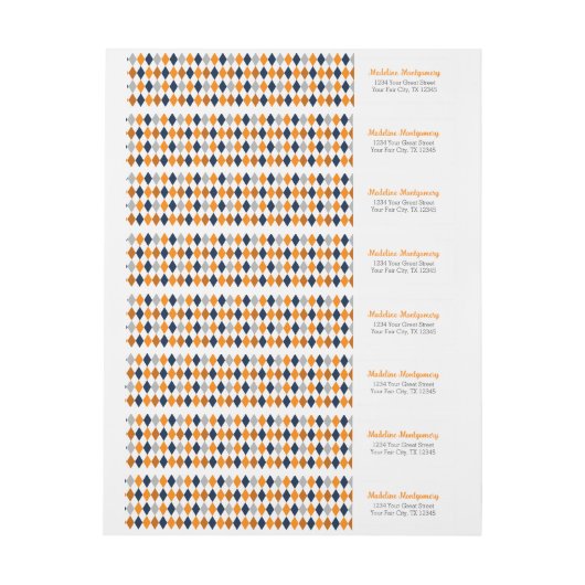 Orange Argyle Miners Wrap Around Label ラップアラウンドラベル (シート)