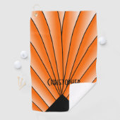 Orange Art Deco Design Personalised ゴルフタオル (インサイチュ)