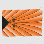 Orange Art Deco Design Personalised ゴルフタオル (横)