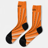 Orange Art Deco Design Socks ソックス (左)