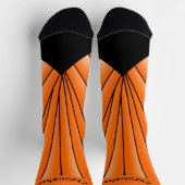 Orange Art Deco Design Socks ソックス (上部)