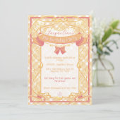 Orange Art Nouveau Princess Birthday 招待状 (スタンド正面)