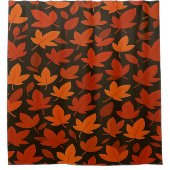 Orange Autumn Leaves シャワーカーテン (正面)
