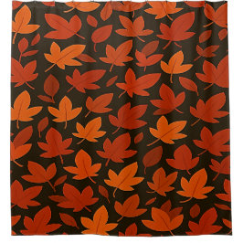 Orange Autumn Leaves シャワーカーテン