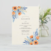 Orange Azure Splendid Botanical Wedding 招待状 (スタンド正面)