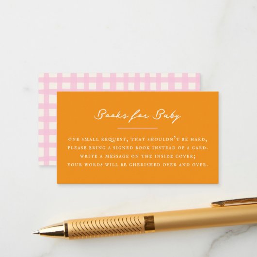 Orange Baby Book Request エンクロージャーカード (正面/裏面インサイチュ)