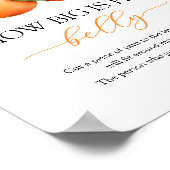 Orange Baby Shower Belly Sign ポスター (角)