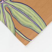 Orange background pink flower pattern フリースブランケット (角)