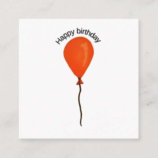 Orange balloon happy birthday エンクロージャーカード (正面)