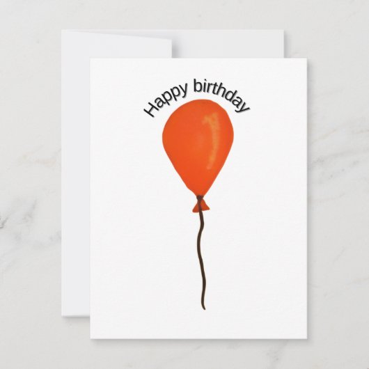 Orange balloon happy birthday ノートカード (正面)
