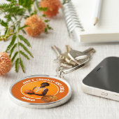 Orange Basketball Player Photo High School Spirit キーホルダー (側面)