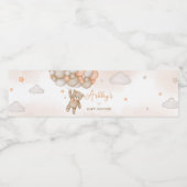 Orange Bear Balloons Baby Shower ペットボトルラベル (シングルラベル)