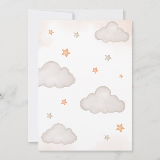 Orange Bear Balloons Baby Shower  招待状 (裏面)