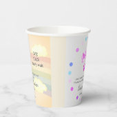 orange bear cute AIRPLANE clouds rainbow pastel 紙コップ (左)