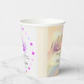 orange bear cute AIRPLANE clouds rainbow pastel 紙コップ (右)