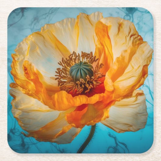 Orange Beauty  スクエアペーパーコースター (正面)