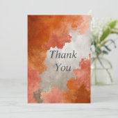 Orange & Beige Abstract Thank You Card 招待状 (スタンド正面)
