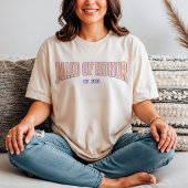 Orange + Beige Stripe Navy MAID OF HONOR  Tシャツ